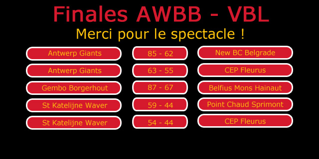Finales des champions AWBB et VBL !